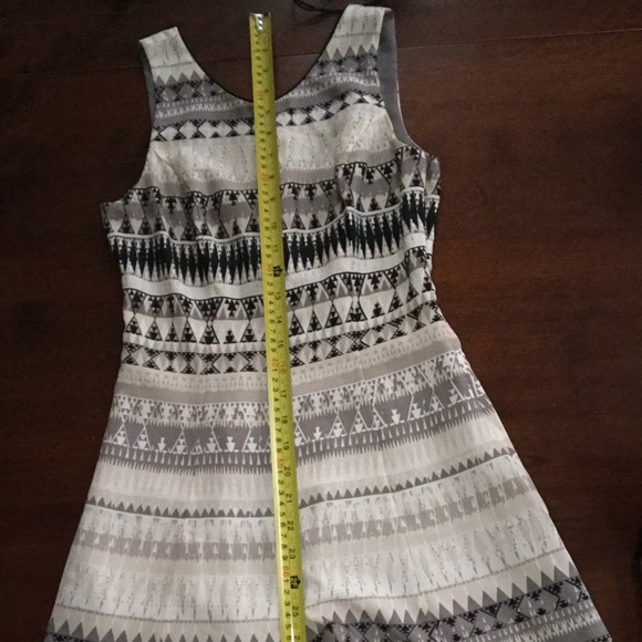 BCBGeneration Romper gray, purple, black, tan pattern. Size 0 - Picture 7 of 8